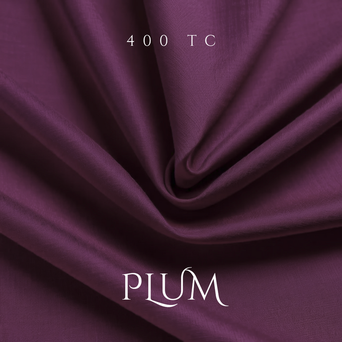 Plum Cotton Bedding Set with 2 Pillow Covers | King Size