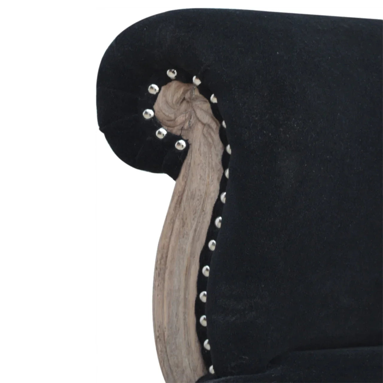 Copy of Velvet Accent Chair | Mango Wood Chair with Studded Design | Accent Chair for Living Room