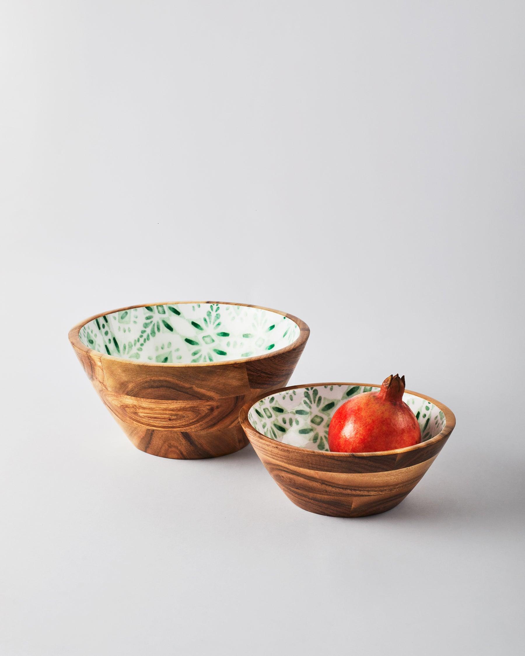 Sigago Acacia Wooden Salad Bowl | Handmade Kitchen Serving Bowl for Salads, Snacks & Fruits