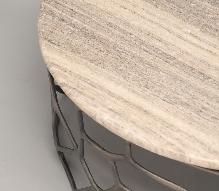 Sacred Geometry Noir Coffee Table | Marble Top Center Table for Living Room | Tea Table