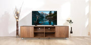 Minion  Walnut Finish TV Unit | Modern Wooden TV Stand with Storage & Cable Management