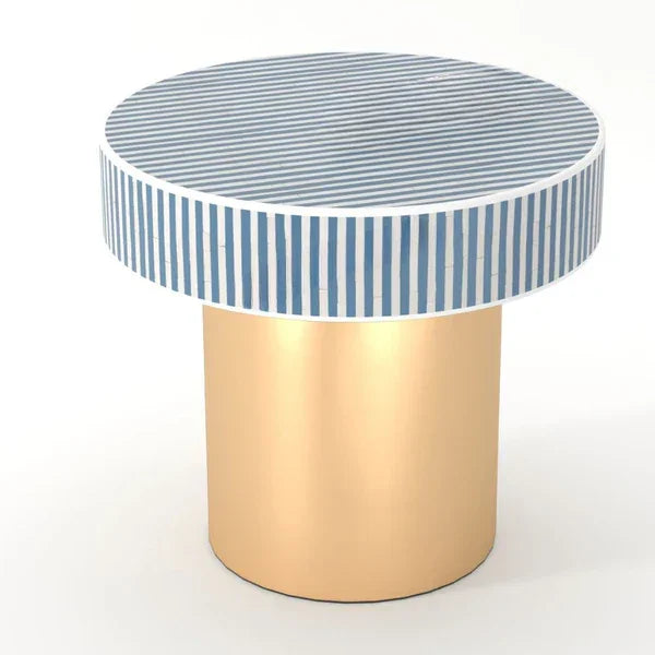 Inlay Round Side Table - Waterfall