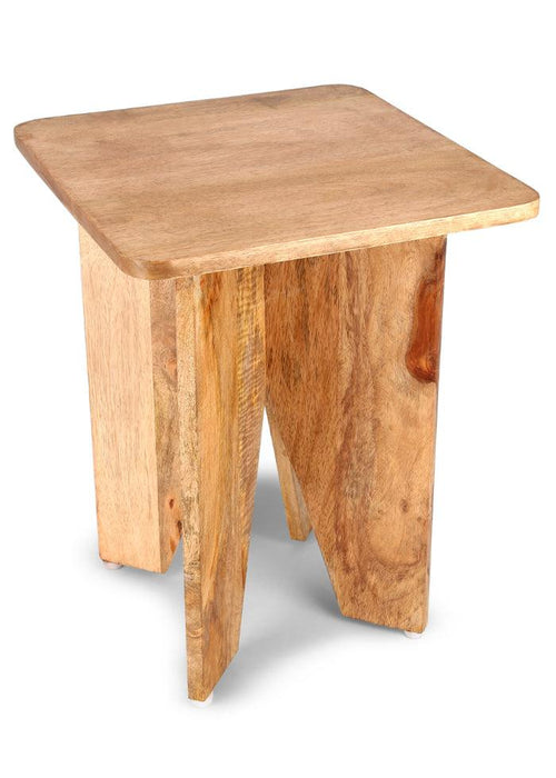 Aachman Mango Natural Finish Sqaure End Table