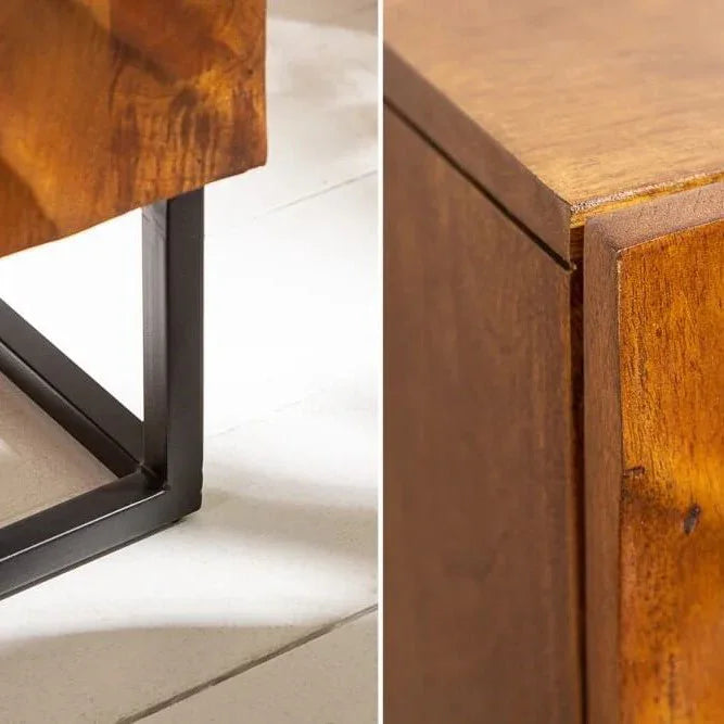 Wave Cabinet | Mango Wood and Metal