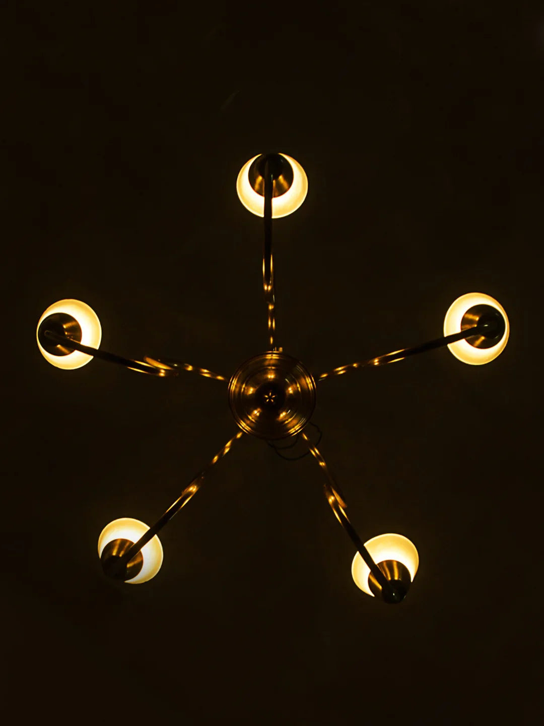 Modern Cone Antique Brass Chandelier