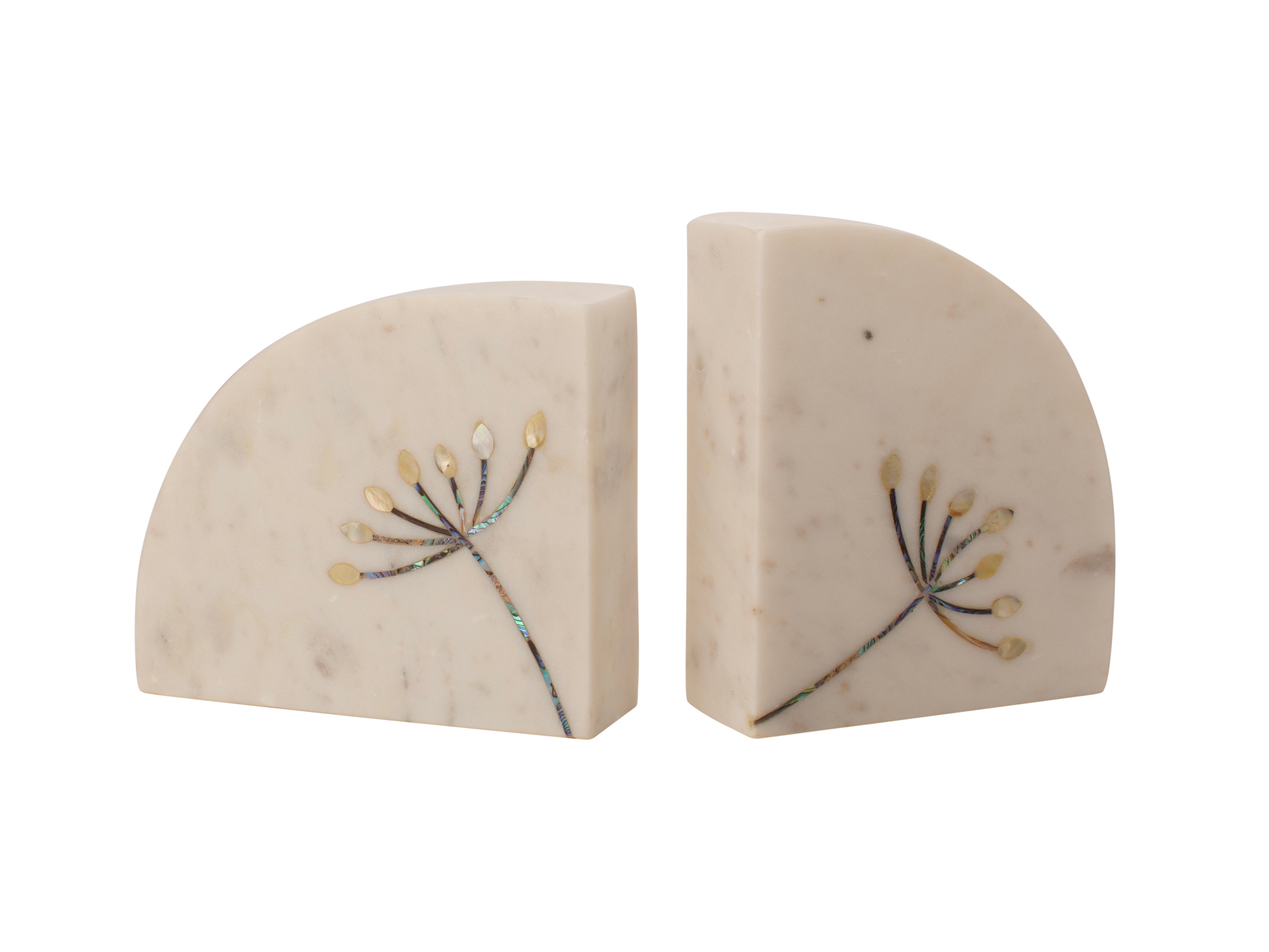 Marble Bookends With Mother Of Pearl Inlay Work