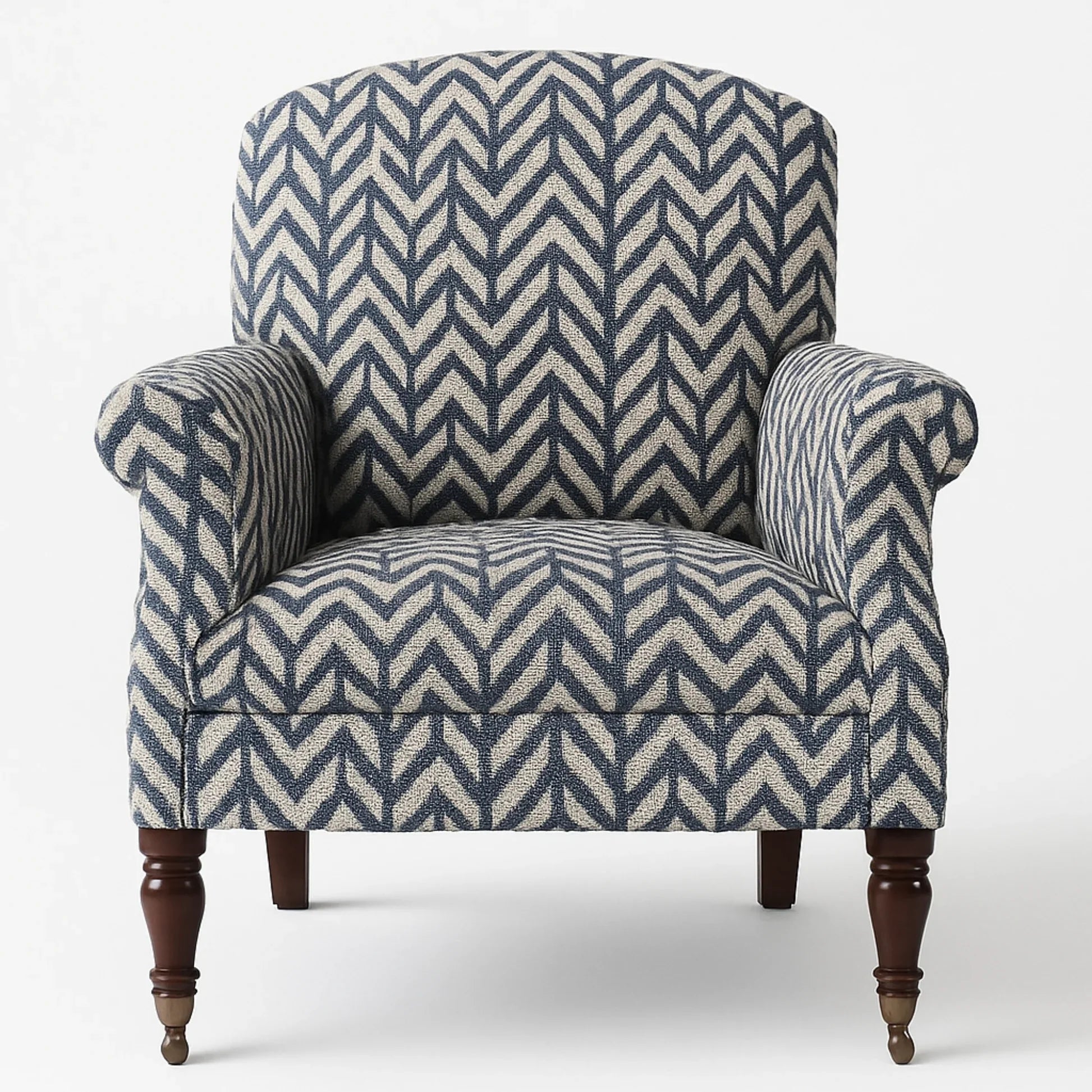 Velvet Arm Chair | Modern Tufted Club Chair with Wooden Legs for Living Room & Luxury Office Seating