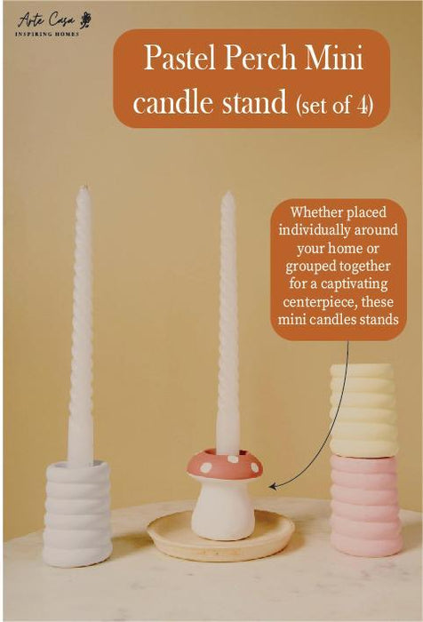 Pastel Perch Mini Candle Stand Set Of 4