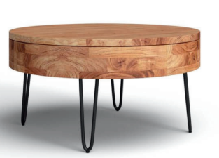 Turn Coffee Table | Acacia Wood, Stainless Steel