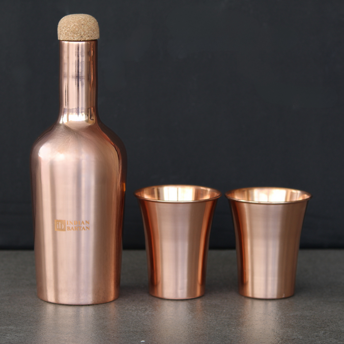 Glossy Wine Copper Bottle Set