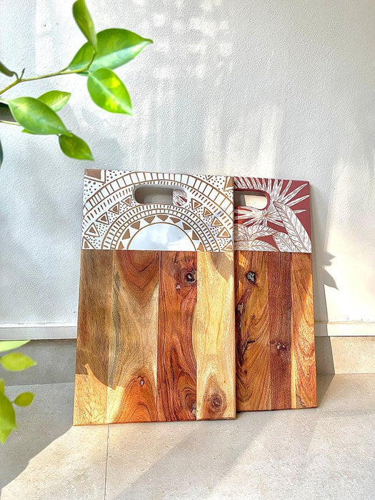 Handcrafted Earthy Mandala Chopping Board