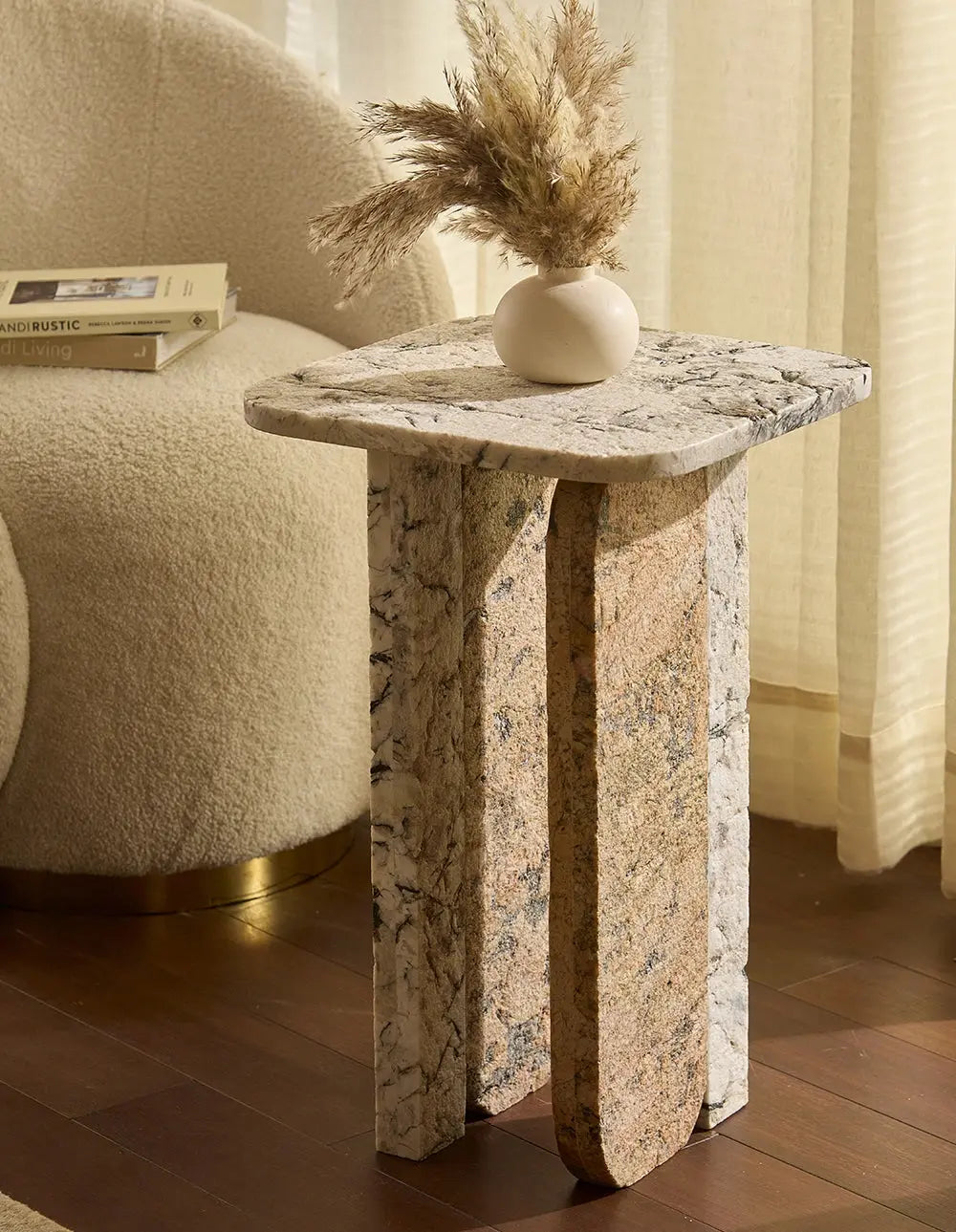 Marlo - Alaska white, Alaska beige | Side Table