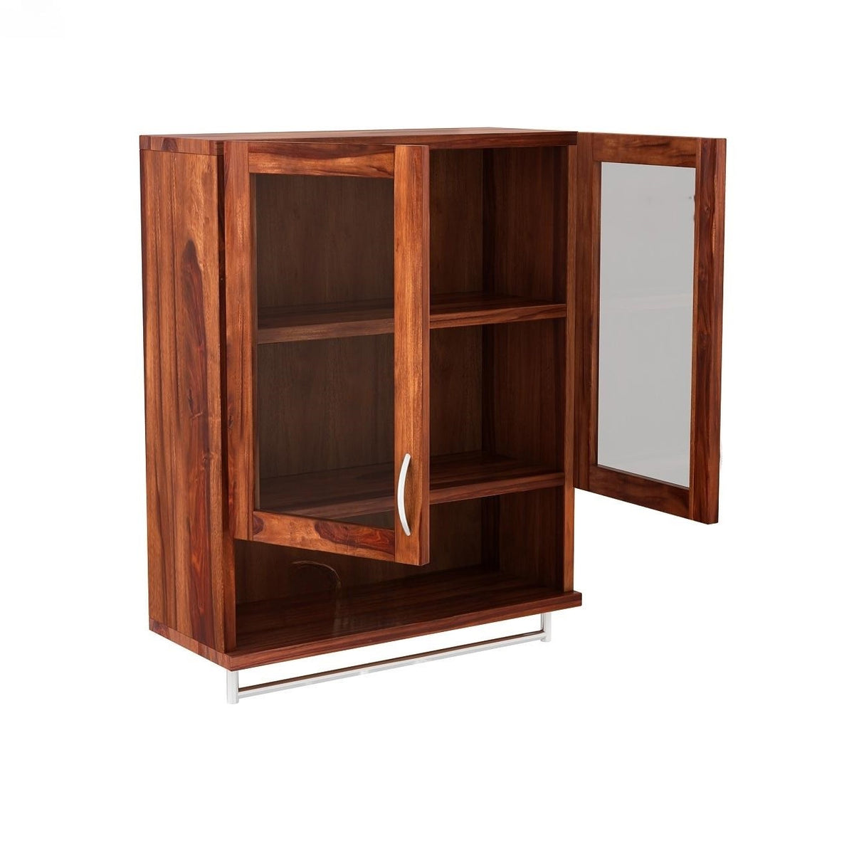 Earth Bathroom Rack | Sheesham Wood and Stainless steel rod bottom side