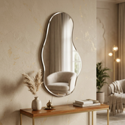 Glacia Wave Wall Mirror | Sculptural Beveled Mirror for Modern Interiors