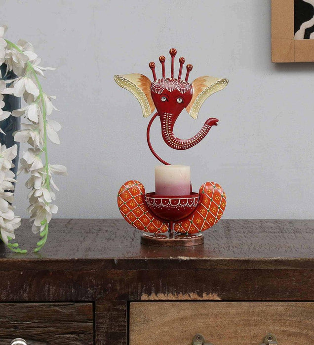 Ganesh T Lite & Candles Holder for Table Decor | Gifting Set