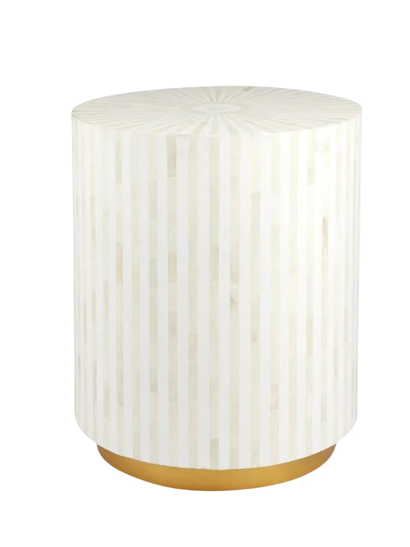 Inlay Drum Side Table