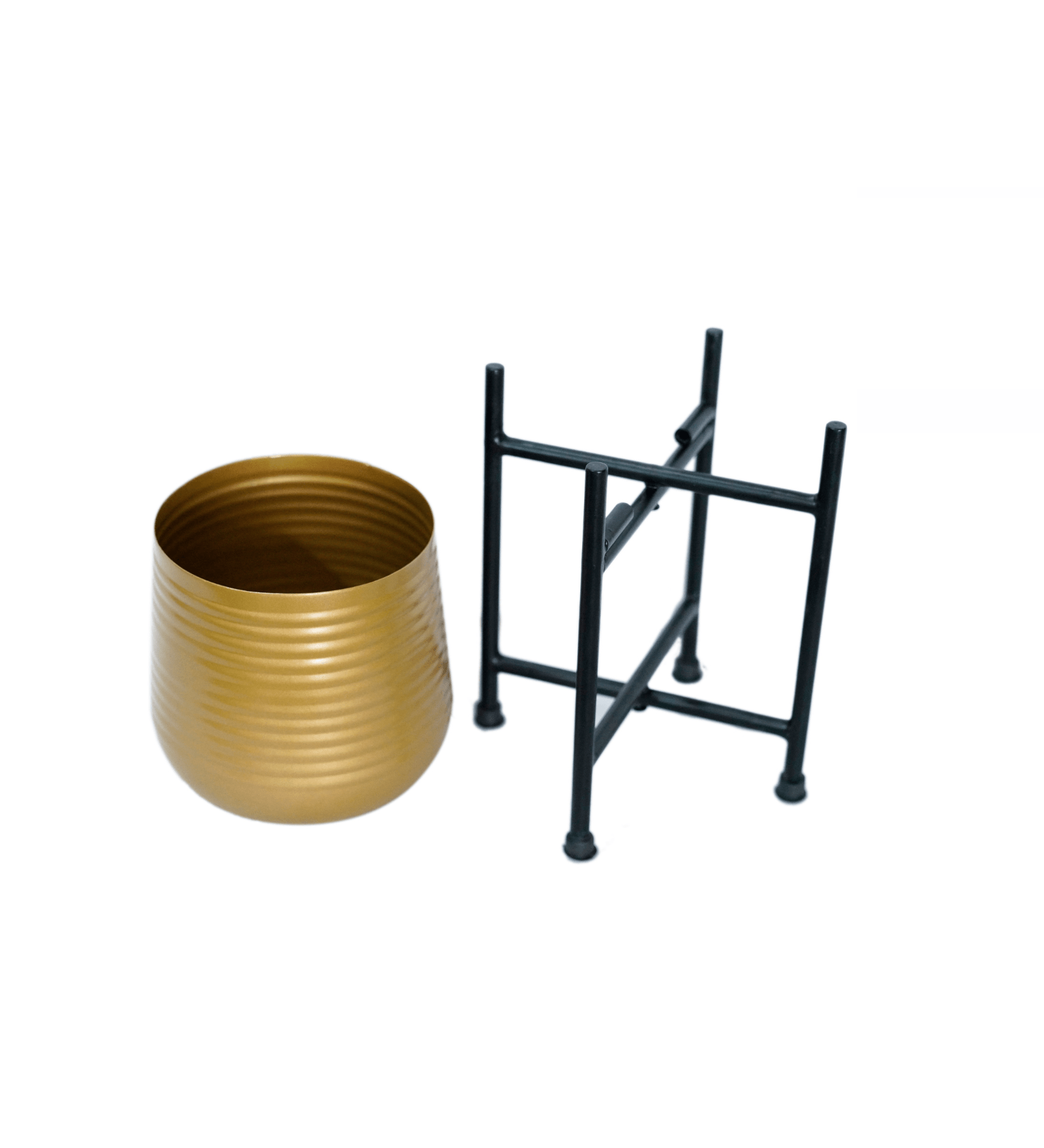 Gold Metal Floor Planter with Stand | Planters for Living Room, Bedroom,Lobby