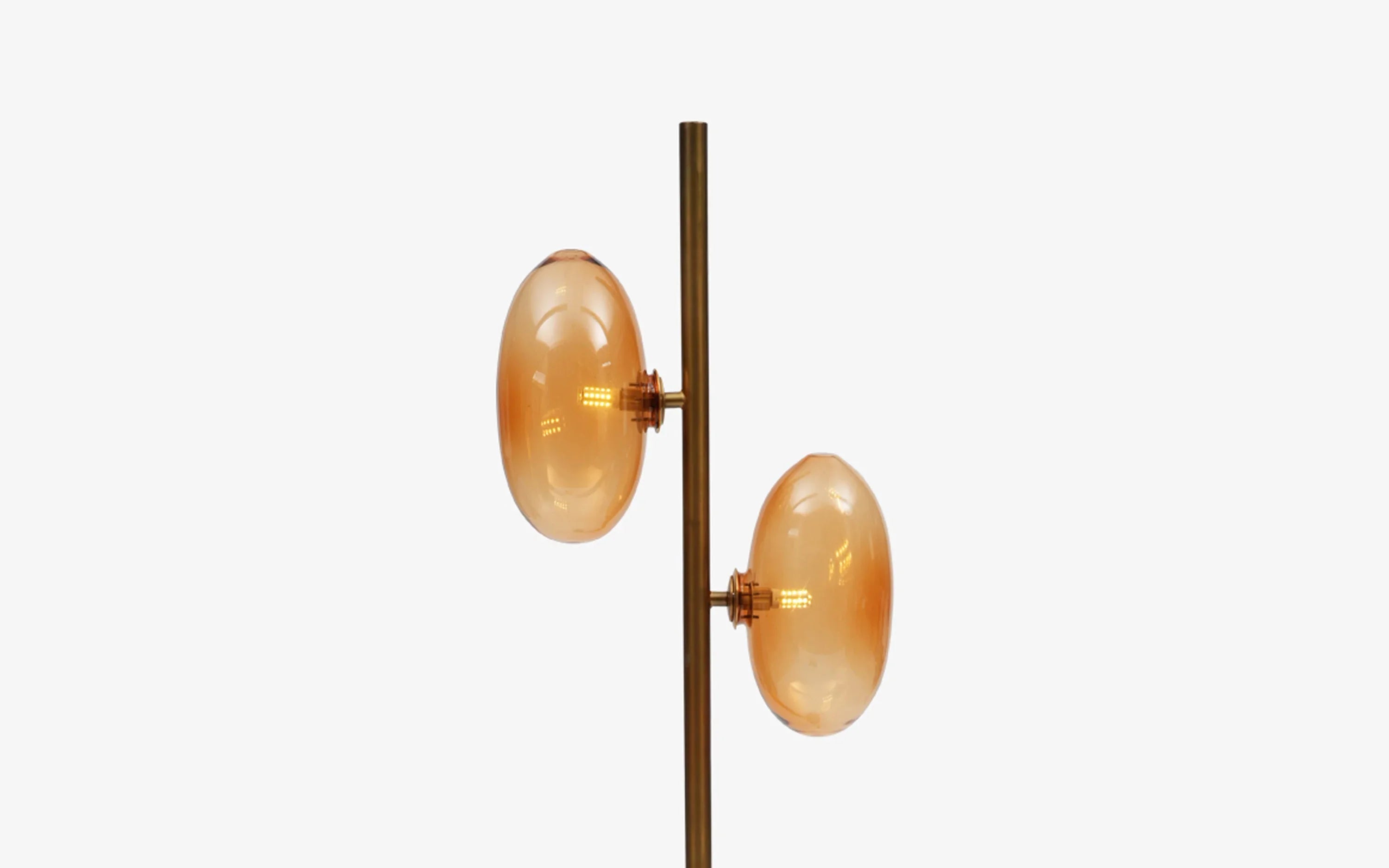 Astra Designer Floor Lamp with Amber Glass | Standing Lamp for Living Room