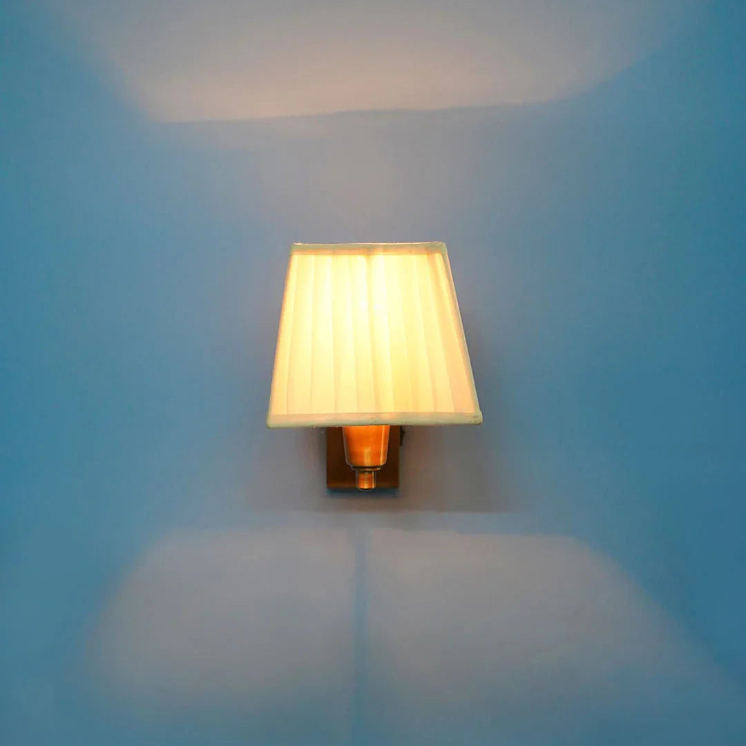 Brass Wall Sconce with Fabric Shade