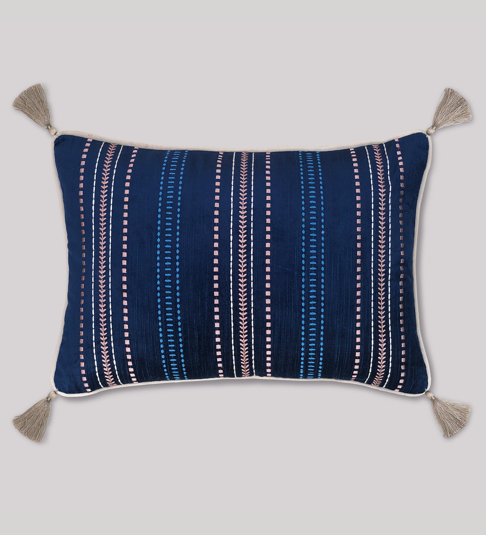 Joy Stitches Embroidery Slim (Lumbar) Cushion Cover 14 x 20