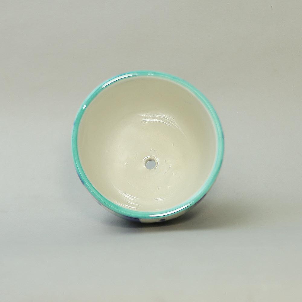 Aquatic Sea Handpainted Ceramic Planter | Multicolor Indoor Flower Pot | Ceramic Plant Pot