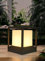 Square Charcoal Black Finish Outdoor Gate Post Lamp Light