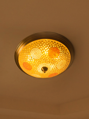 Dish Tilak Antique Brass 5 Light Flush
  Mount Ceiling Light