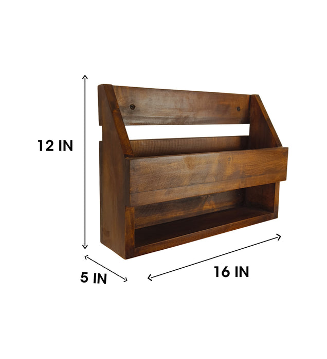 Riverdale Wooden Wall Shelf Organiser With Key Holders