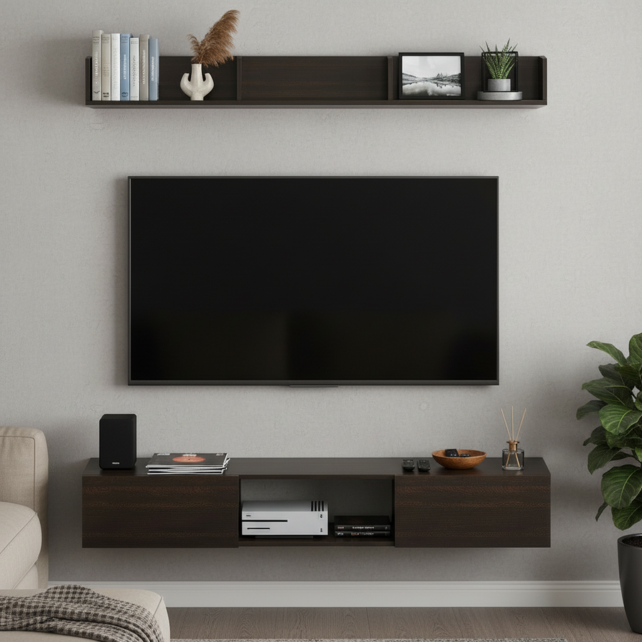 Wall Mounted TV Unit for 65 Inch TV with Storage - Vera