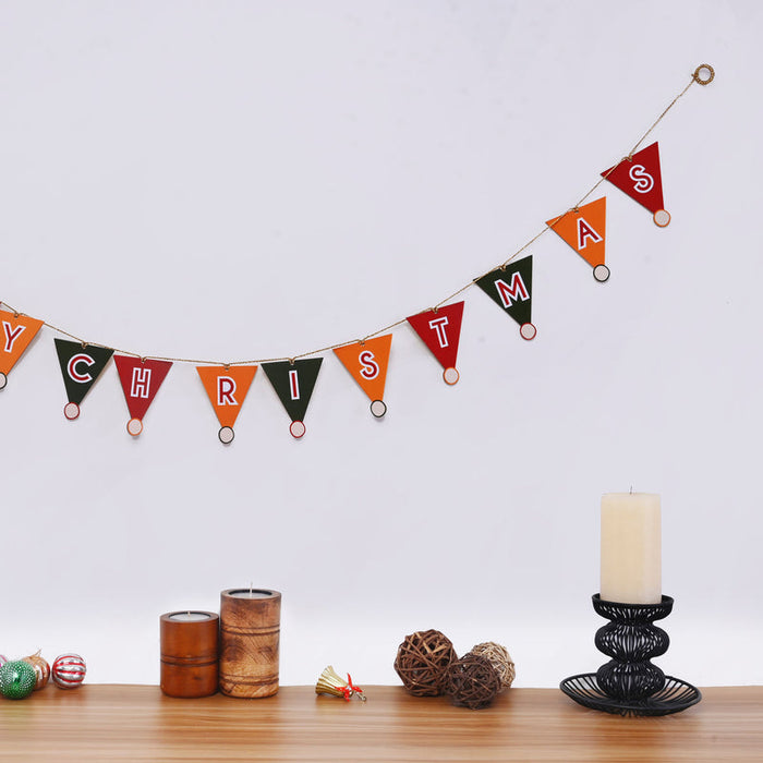 Merry Christmas Bunting | Festive Xmas Banner for Home or Party Decor