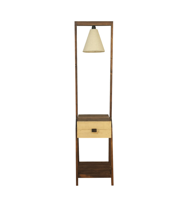 Gabrielle Wooden Floor Lamp with Jute Fabric Lampshade