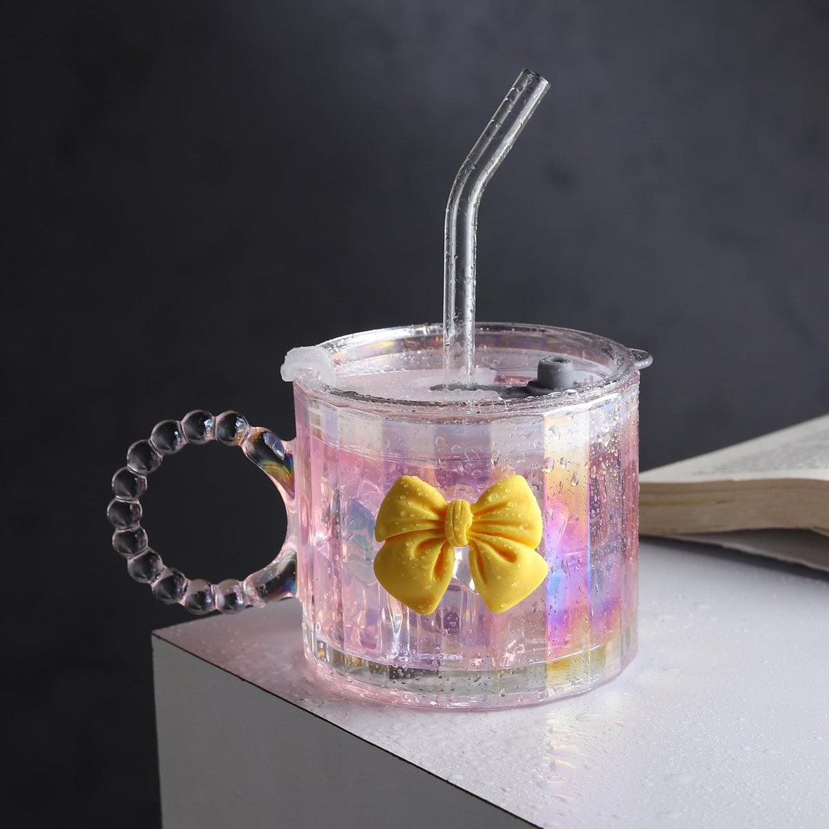 Colette Glass Tumbler Bow