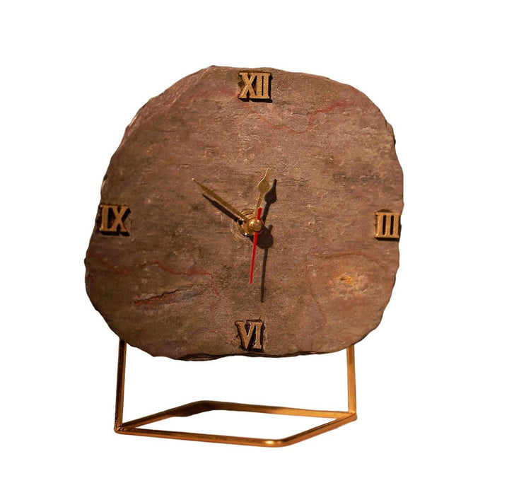 Peacock Slate Desktop Clock