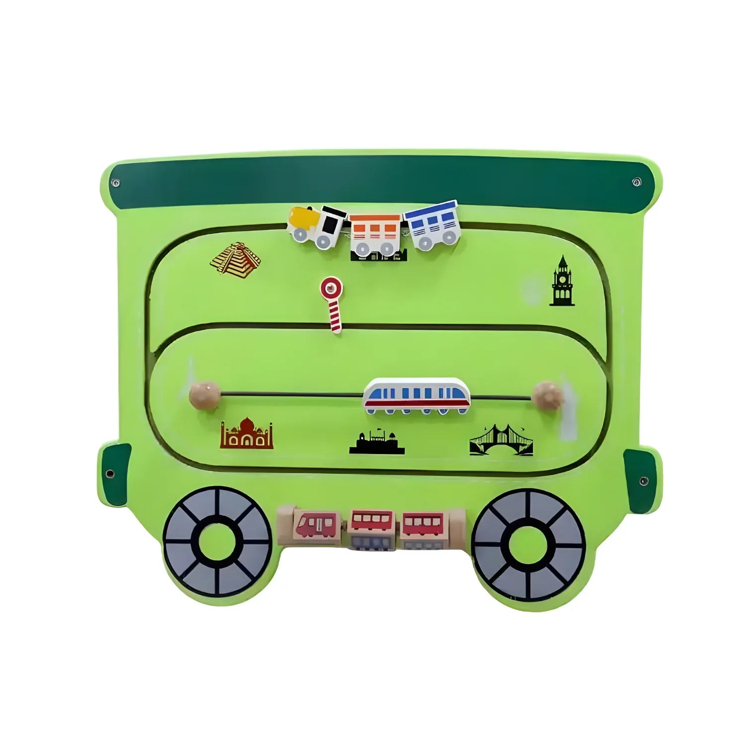 Elegant Creativity Wall Toy Train with Motor Skill Development (Set of 3)