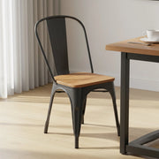 Penny Metal Chair (Wooden Seat)