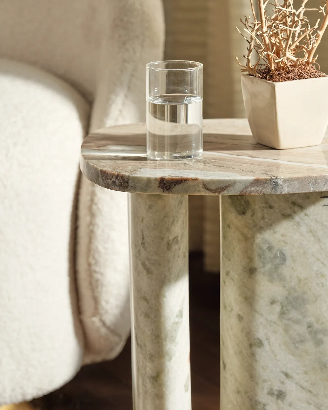 Eera - Butterscotch Marble | Side Table