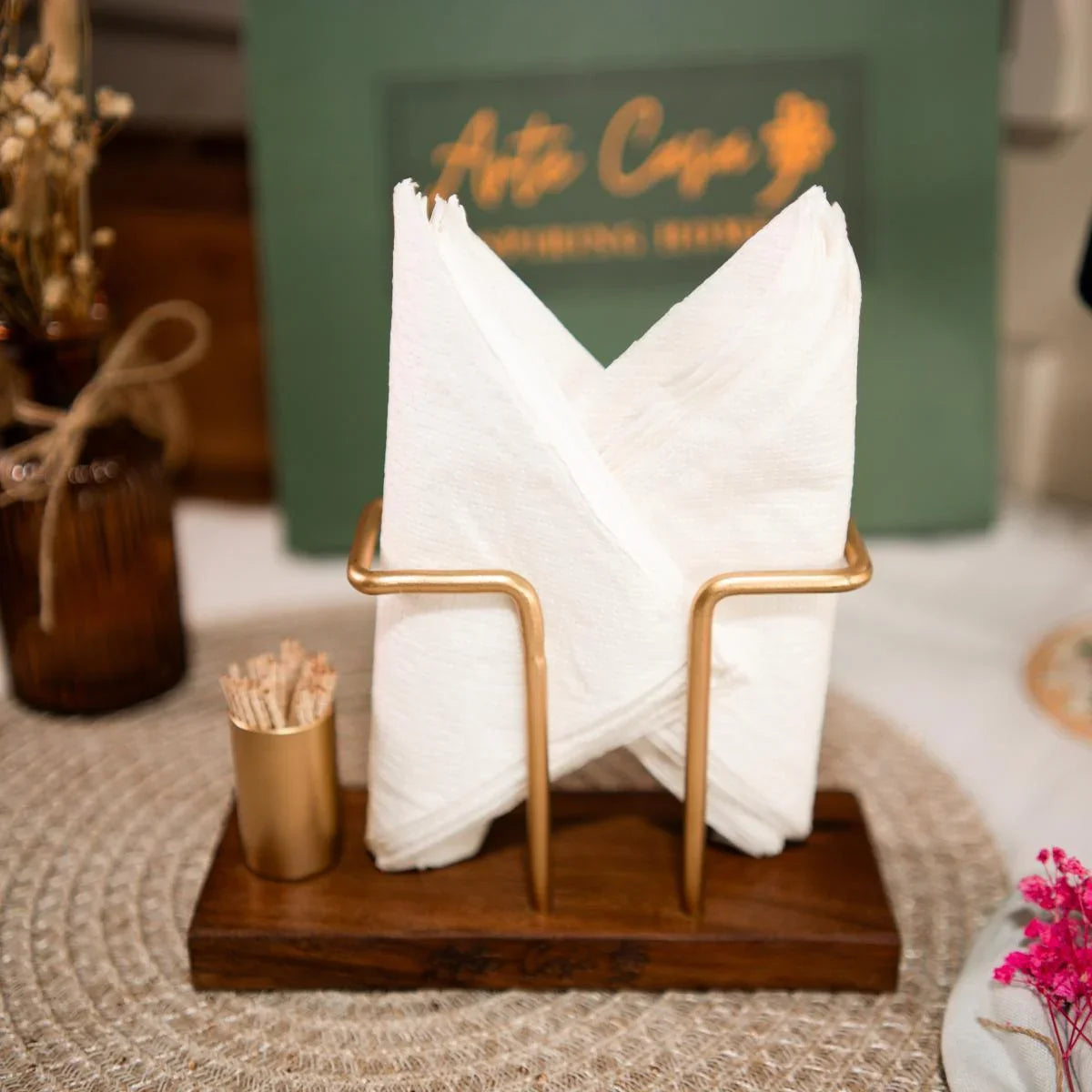 Timber Touch Tissue & Toothpick Holder