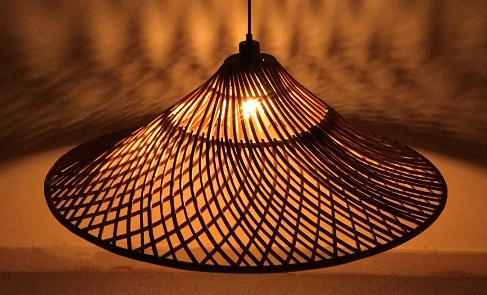 TOKRA Handwoven Rattan Pendant Lamp | Bamboo Style Ceiling Light for Living & Dining Spaces