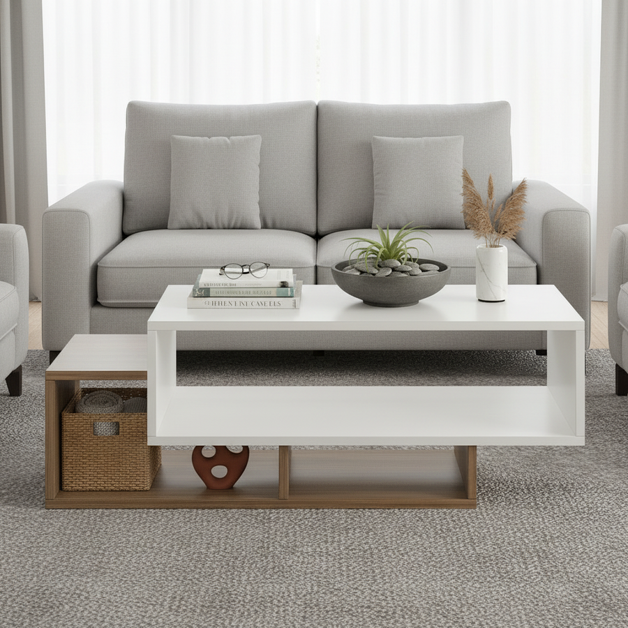 Coffee Table for Living Room with Storage Shelf - Pearson