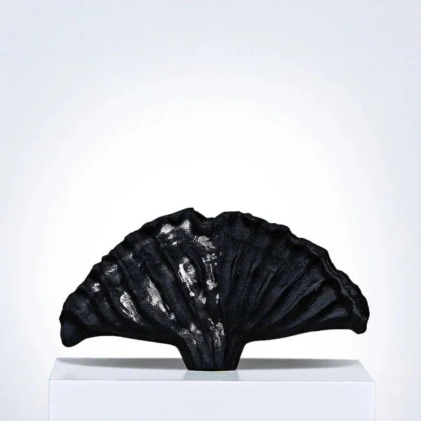 Dusklace Vessel - Abstract Black Ceramic Vase
