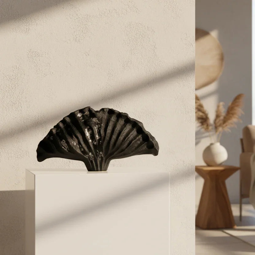 Dusklace Vessel - Abstract Black Ceramic Vase