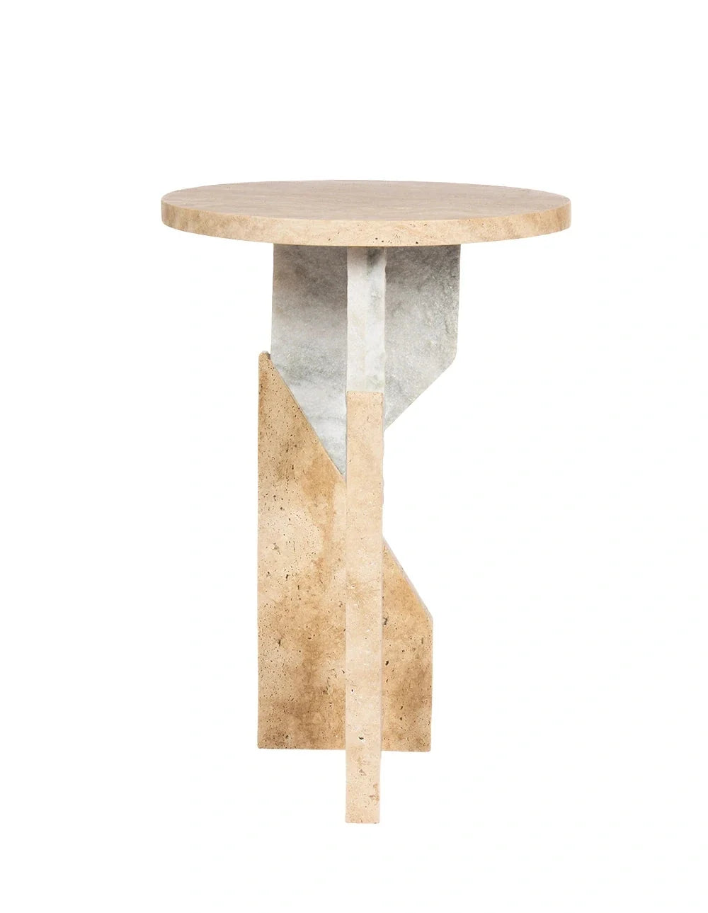 Snazzy - Travertine, Muwnstone | Side Table