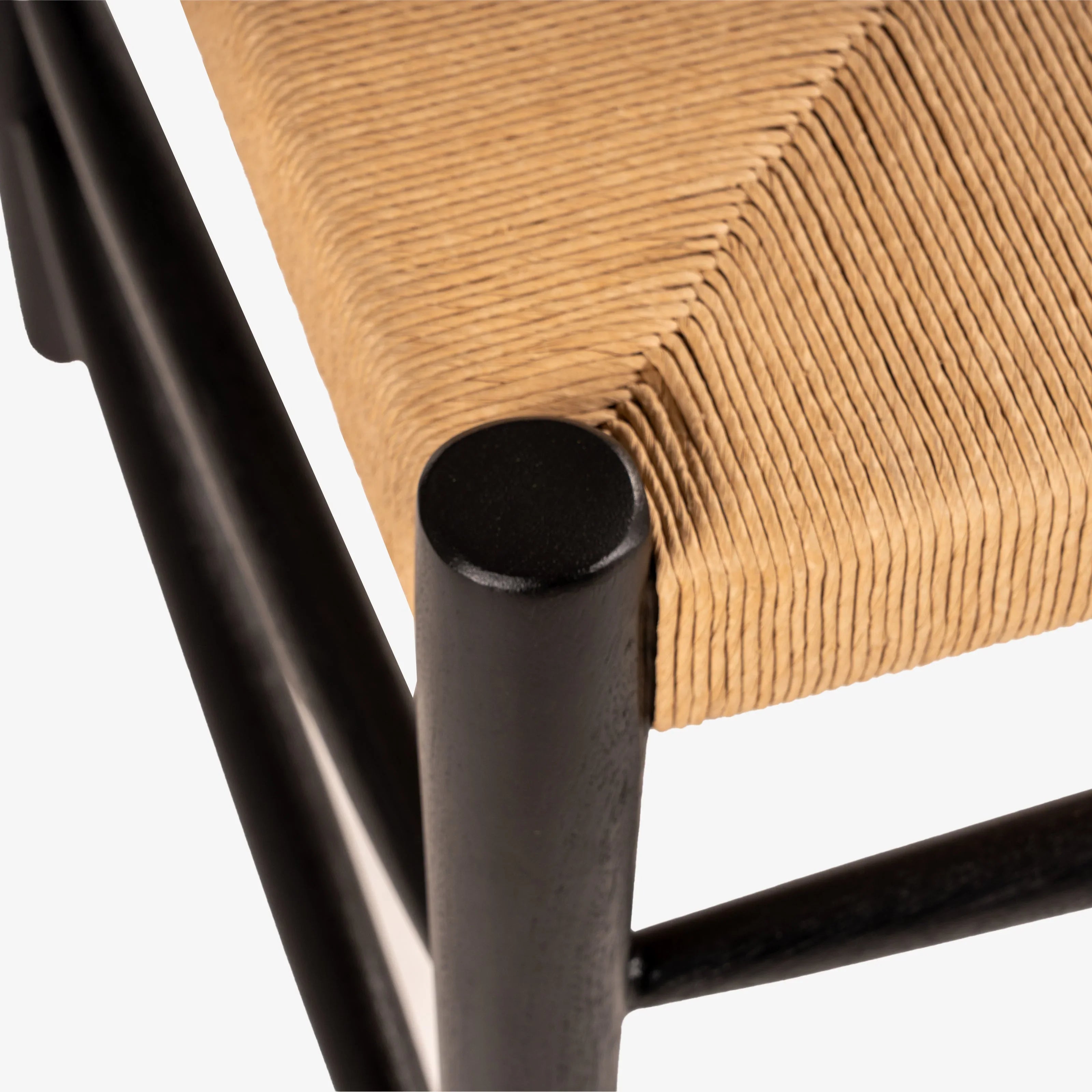Saanra Designer Dining Chair | Mango Wood Chair with Upholstered Seat with Black Wire Brush Finish