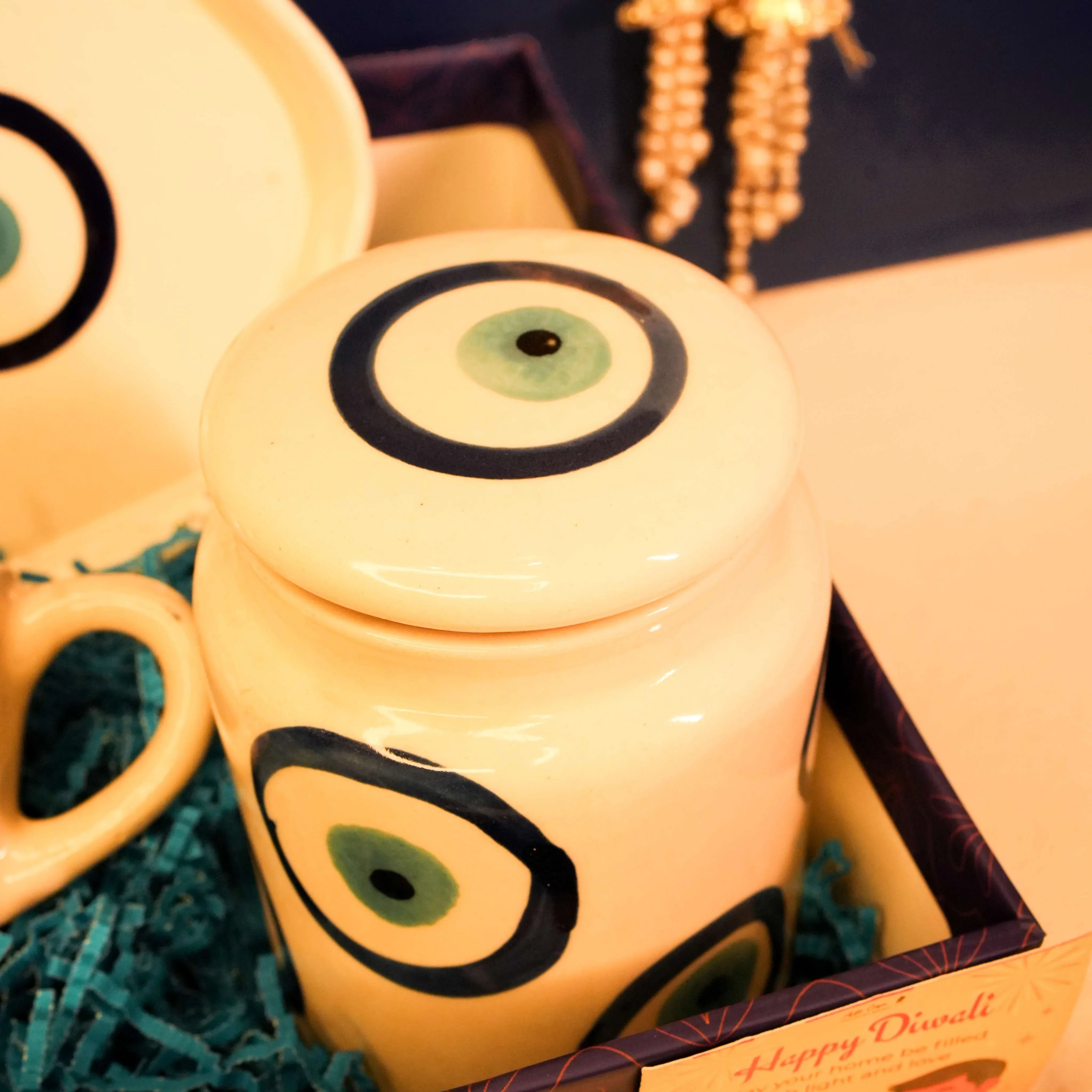 Nazar Suraksha Evil Eye Breakfast Set | Cup & Plate Diwali Gift Box