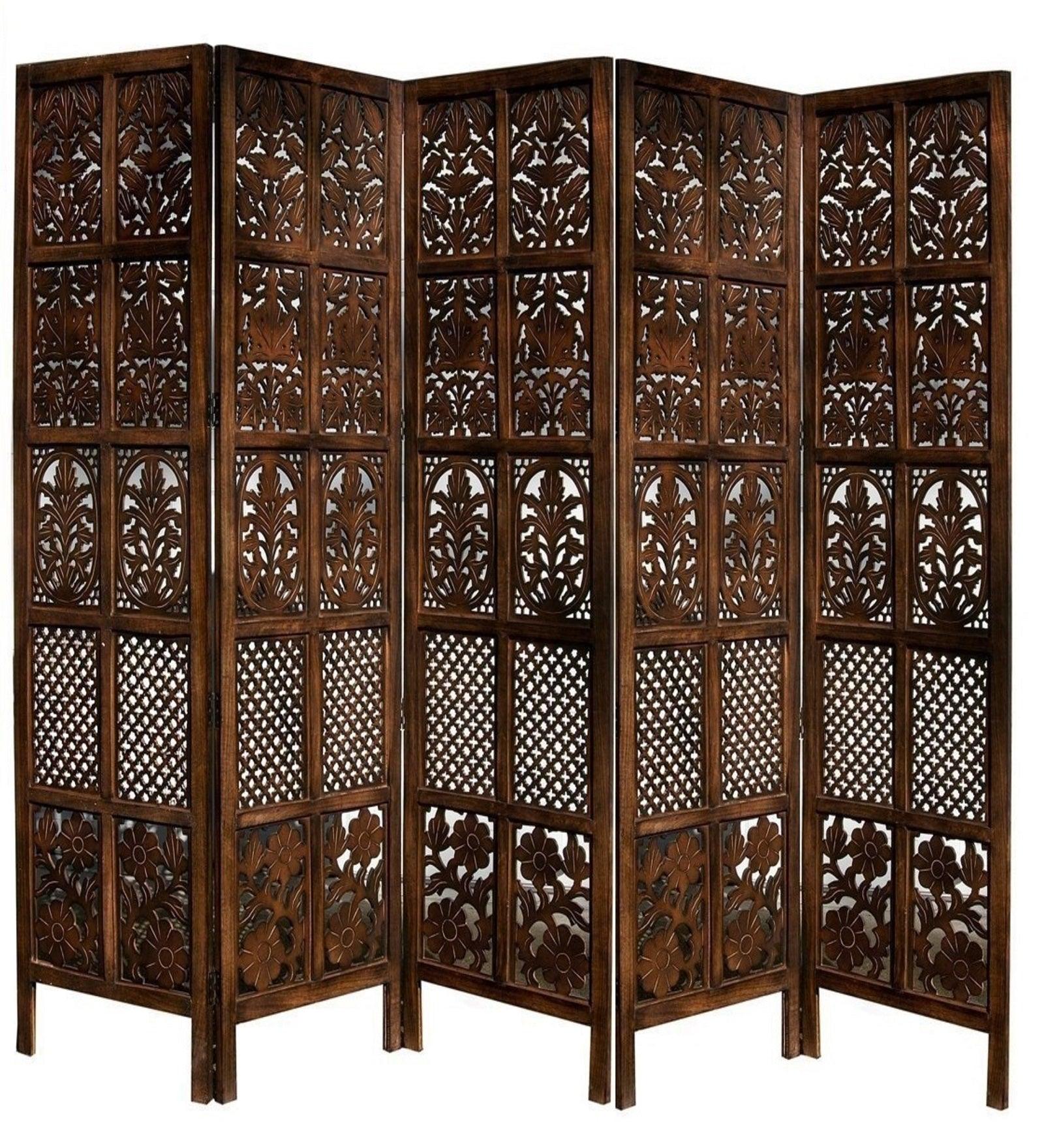 Mango Wood Room Partition with MDF Jali Panel Design