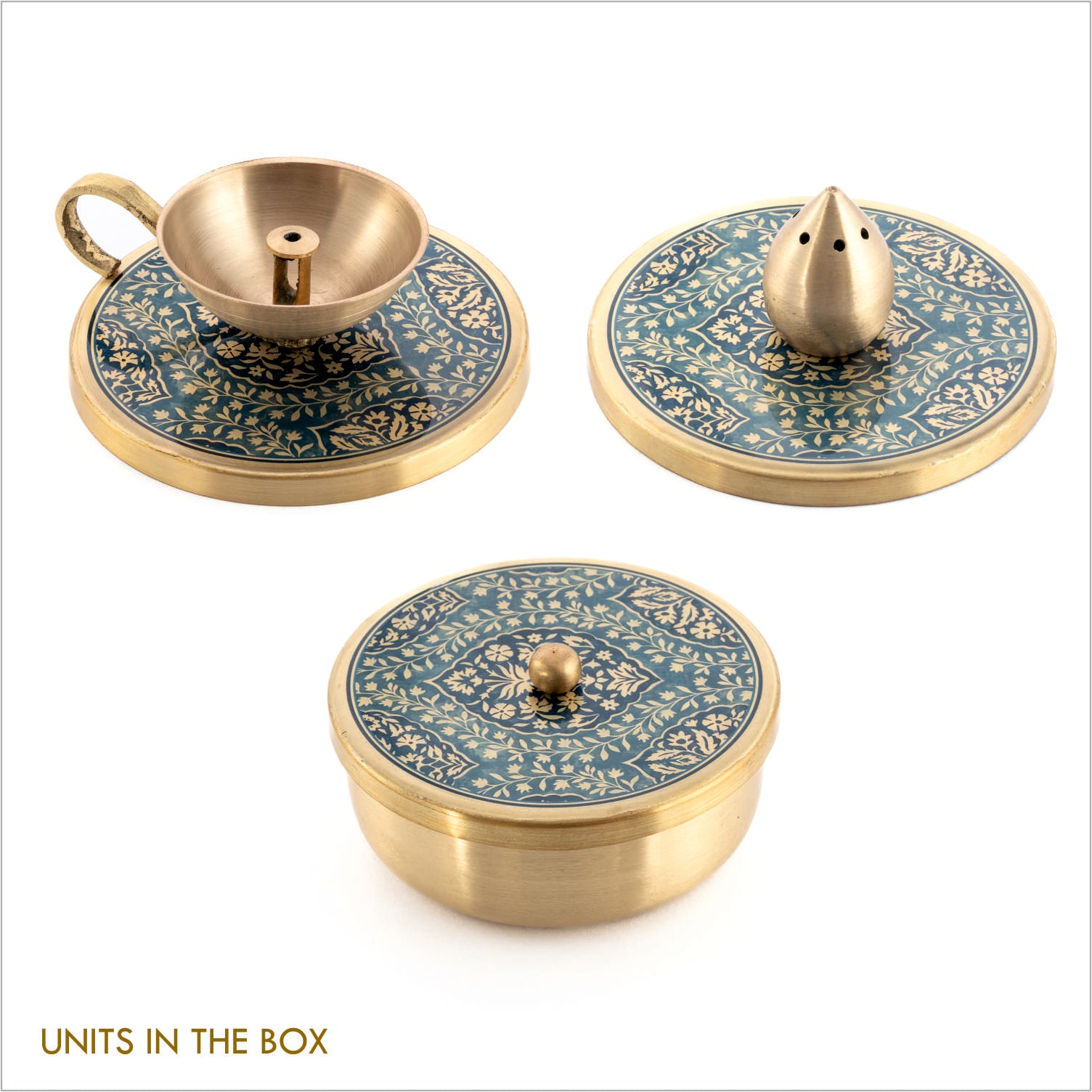 Gift Box: Omkar Diya+Incense Holder