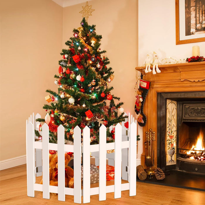 Christmas Tree Fences White Wooden Pack of 4