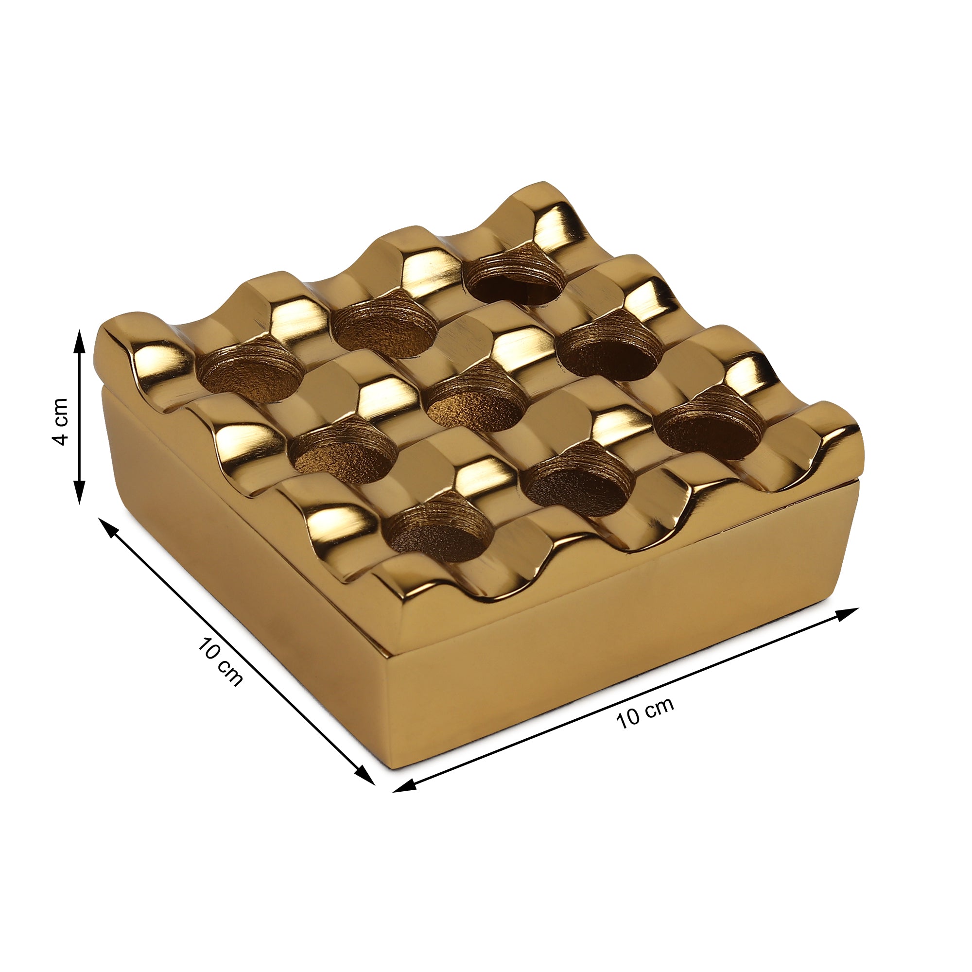 Alaric’s Gold Ashtray – Luxury Aluminium Ashtray in Gold Finish for Modern Home & Table Décor
