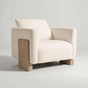 Omen Armchair | Solid Oak Wood & Fabric Upholstery Chair