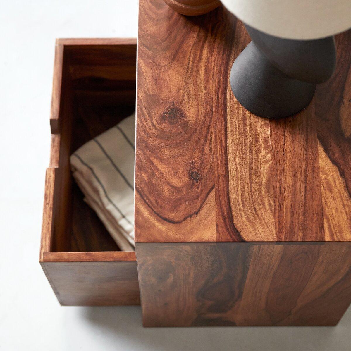 Trio Solid Sheesham Wood TV Unit In Honey Oak Finish